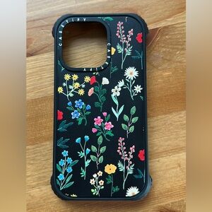 Casetify Black Floral iPhone 14 Pro Case